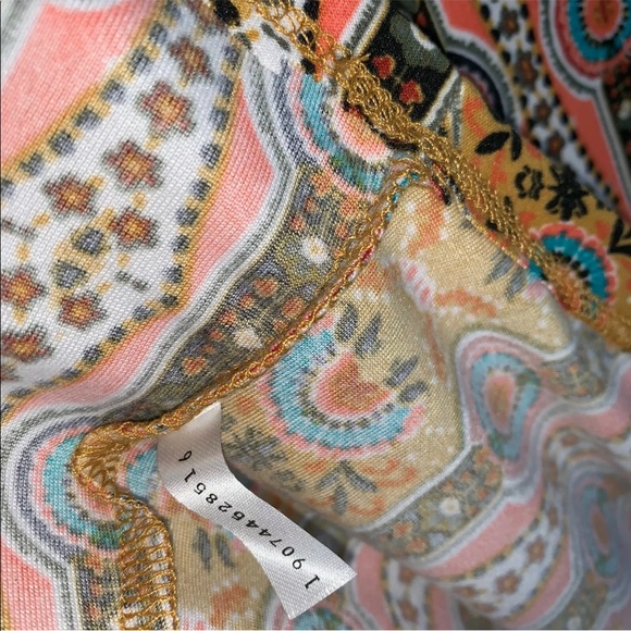 Women’s M Bobbie Brooks Multi Fall Floral India Print Babydoll Soft Stretch Top - Picture 12 of 12